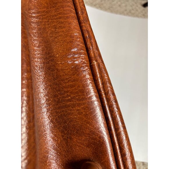 Vintage Sears Brown Vinyl Carry on / Overnight Shoulder Bag Vegan Leather - Picture 7 of 10